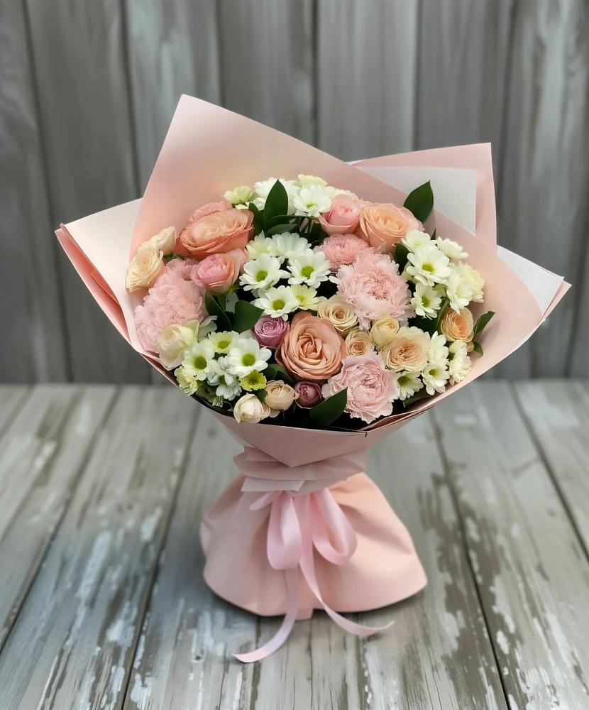 Букет цветов из: Гвоздики, Розы и Хризантемы в Борское