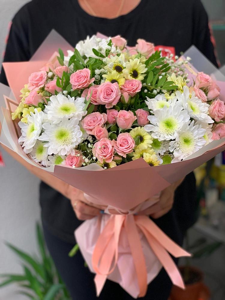 Букет цветов из: Розы и Хризантемы в Борское