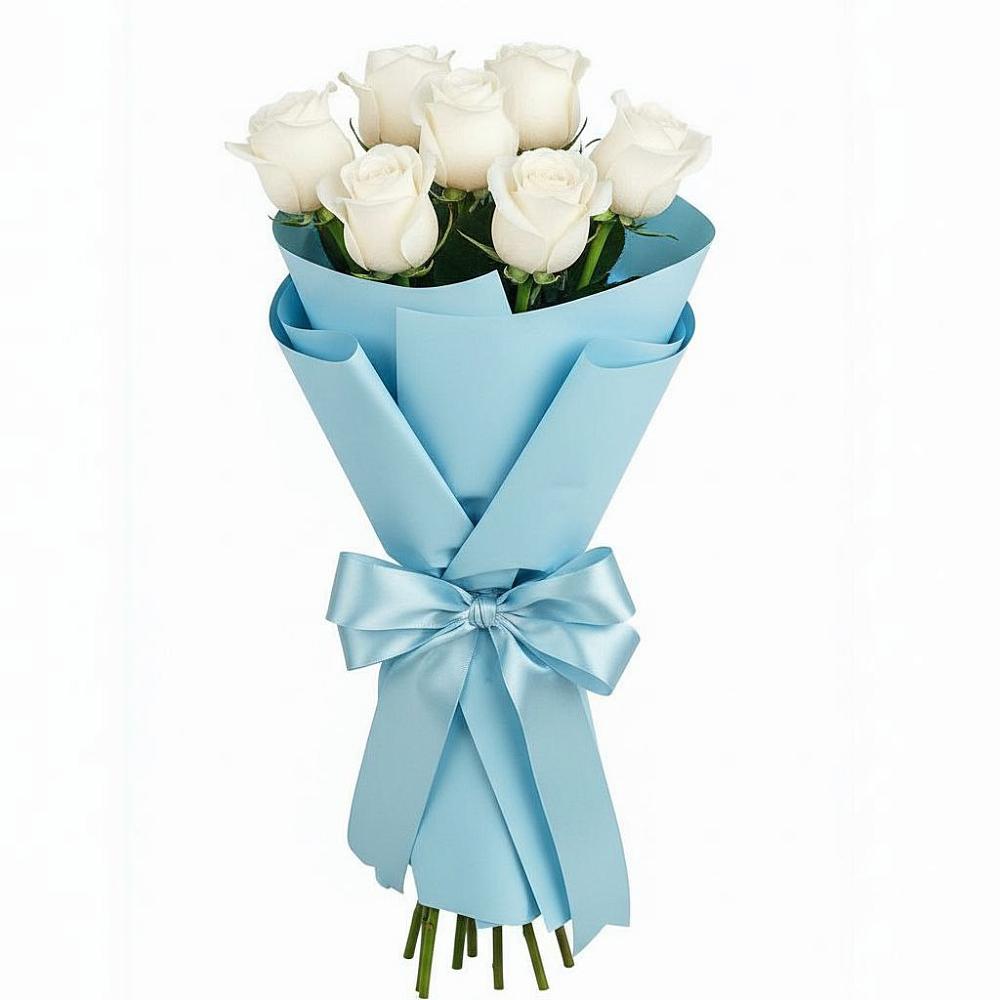 Букет 7 белых роз Проуд в Борское