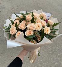 Букет Кремовые розы Латте в Борское