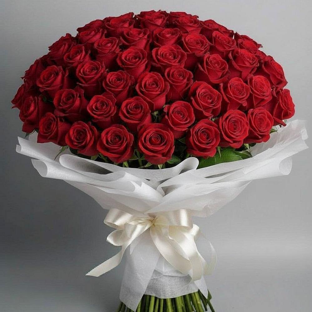 Букет 101 Красная роза Блэк Мэджик в Борское