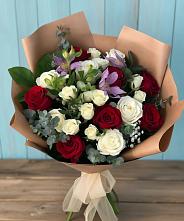 Букет цветов из:  Розы и Альстромерии в Борское