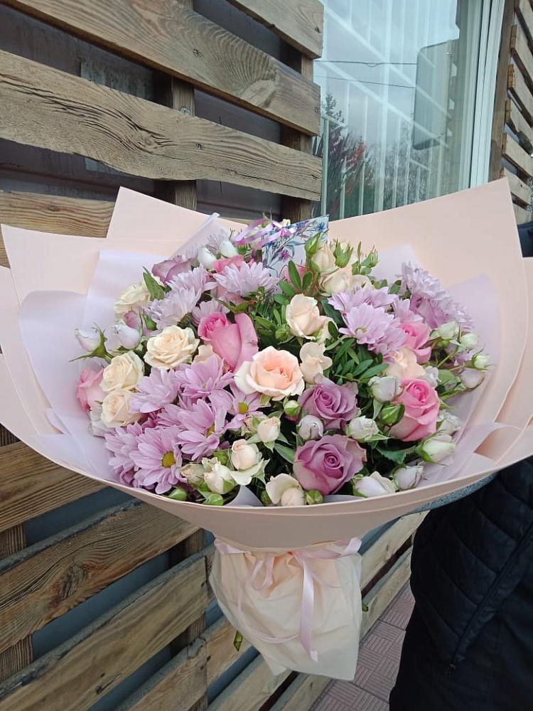 Букет цветов из: Розы и Хризантемы в Борское