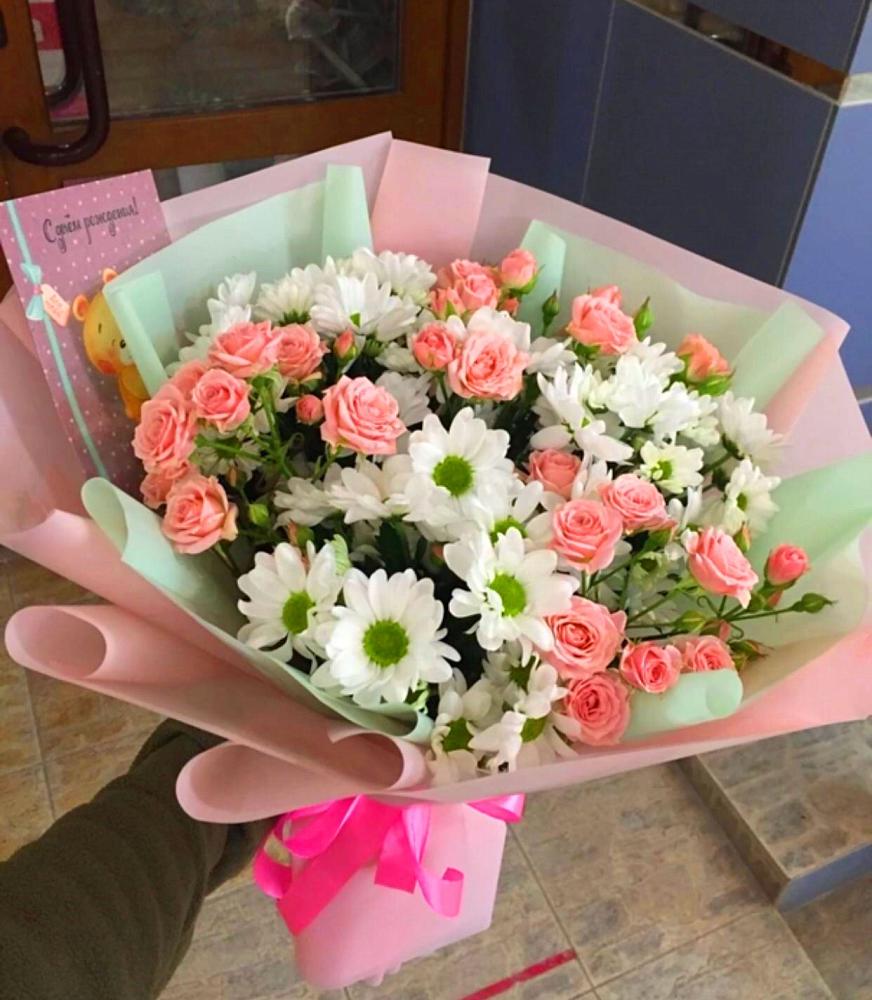 Букет цветов из: Розы и Хризантемы в Борское