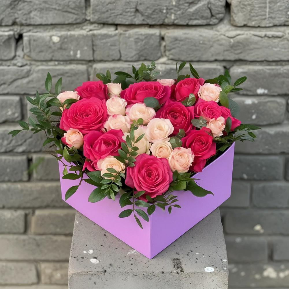 Цветочная композиция из Розы в коробке в Борское