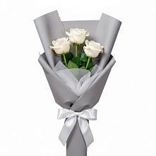 Букет 3 белые розы в Борское