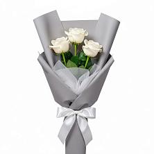 Букет 3 белые розы в Борское