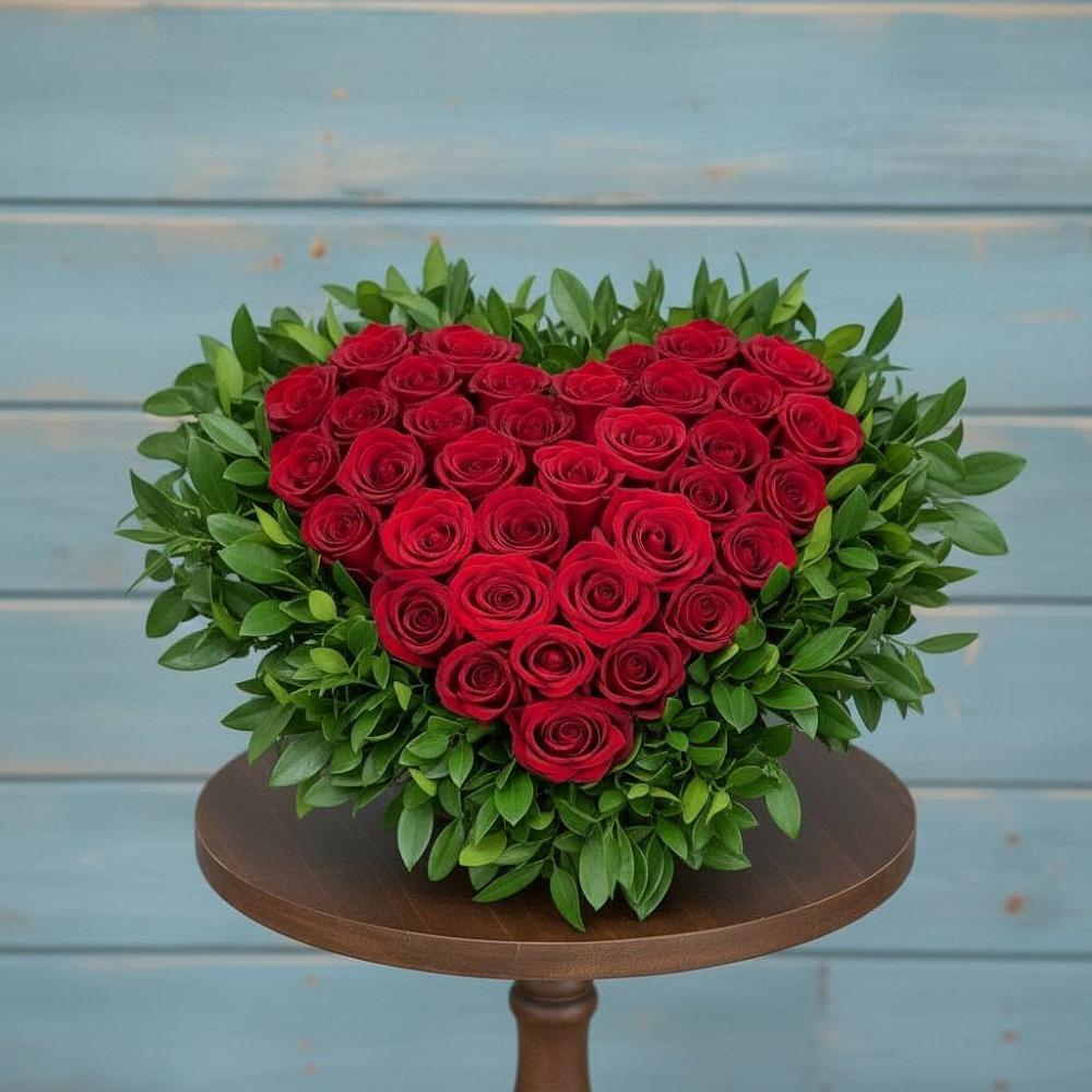 Цветочная композиция из Розы в виде сердца в Борское