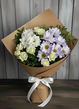 Букет цветов из:  Хризантемы и Розы в Борское
