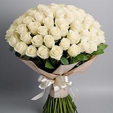 Букет 101 беля роза Белоснежка в Борское