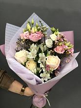 Букет цветов из:  Альстромерии, Розы и Лизиантусы #REPLACE_PRED# Борское