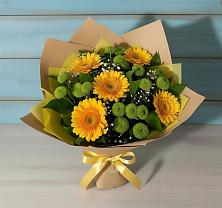 Букет цветов из:  Герберы и Хризантемы в Борское