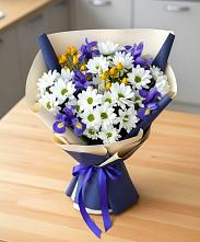 Букет цветов из:  Розы, Ирисы и Хризантемы #REPLACE_PRED# Борское