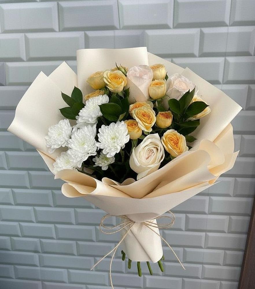 Букет цветов из: Розы и Хризантемы в Борское