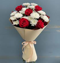 Букет цветов из:  Розы и Хризантемы в Борское