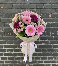 Букет цветов из:  Герберы и Хризантемы в Борское