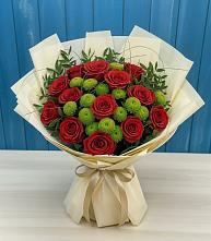 Букет цветов из:  Розы и Хризантемы в Борское