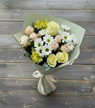 Букет цветов из:  Альстромерии, Розы и Хризантемы в Борское