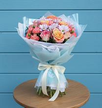 Букет цветов из:  Хризантемы и Розы в Борское