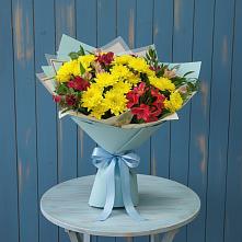 Букет цветов из:  Альстромерии и Хризантемы в Борское