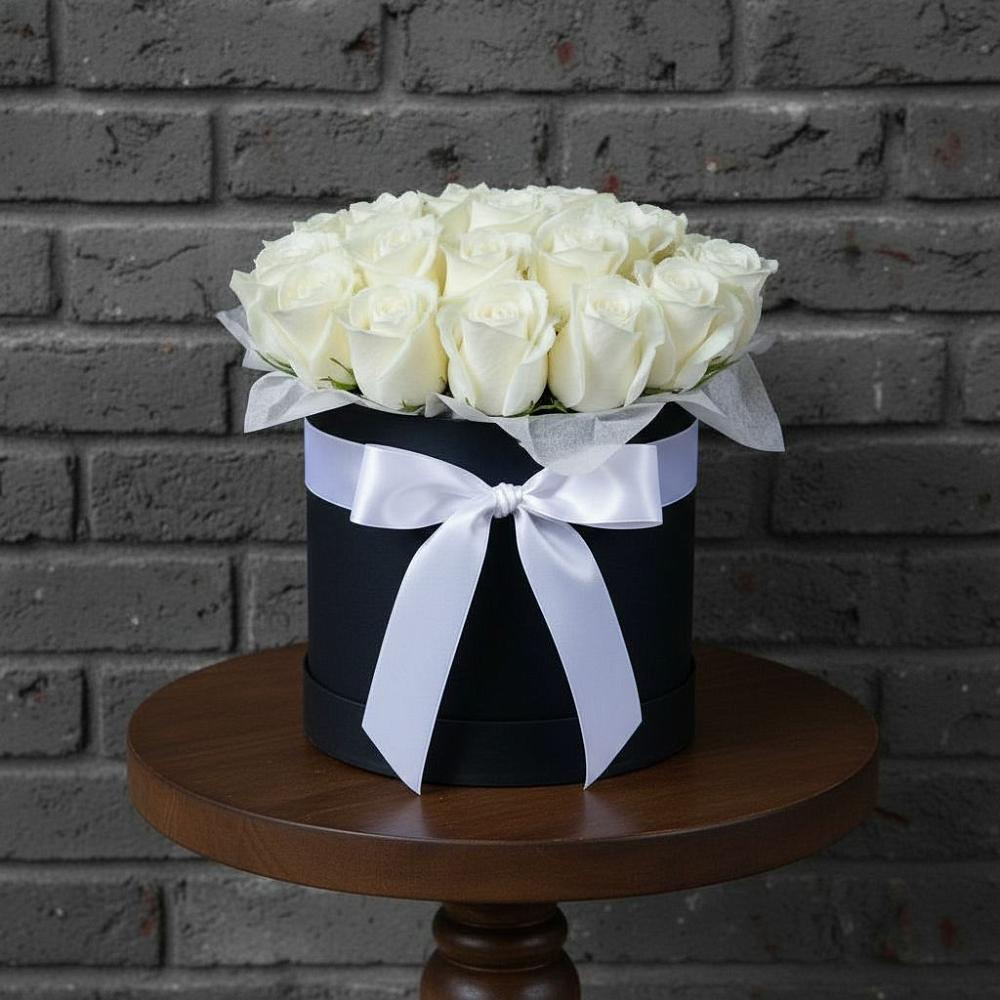 Цветочная композиция из Розы в шляпной коробке в Борское