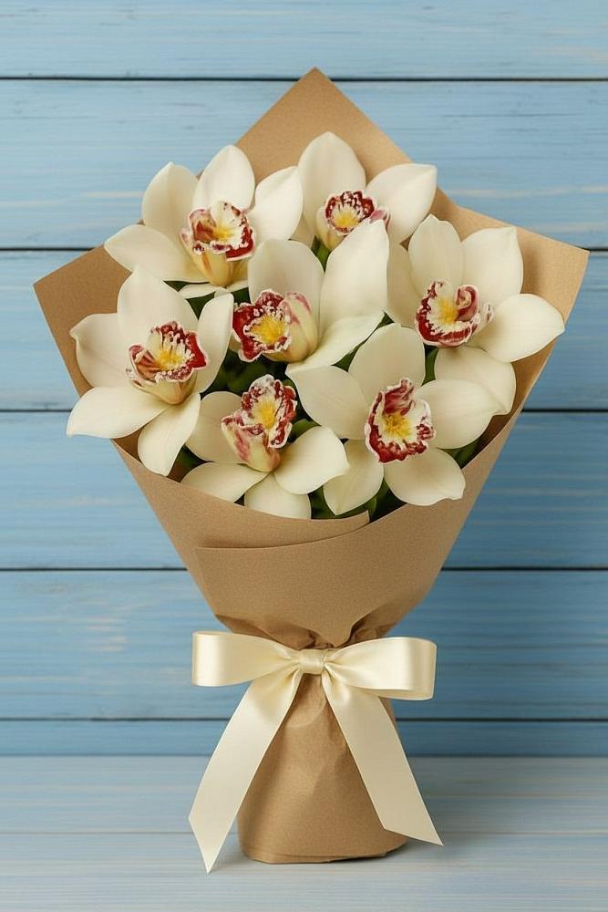 Букет цветов из: Орхидеи и Розы в Борское